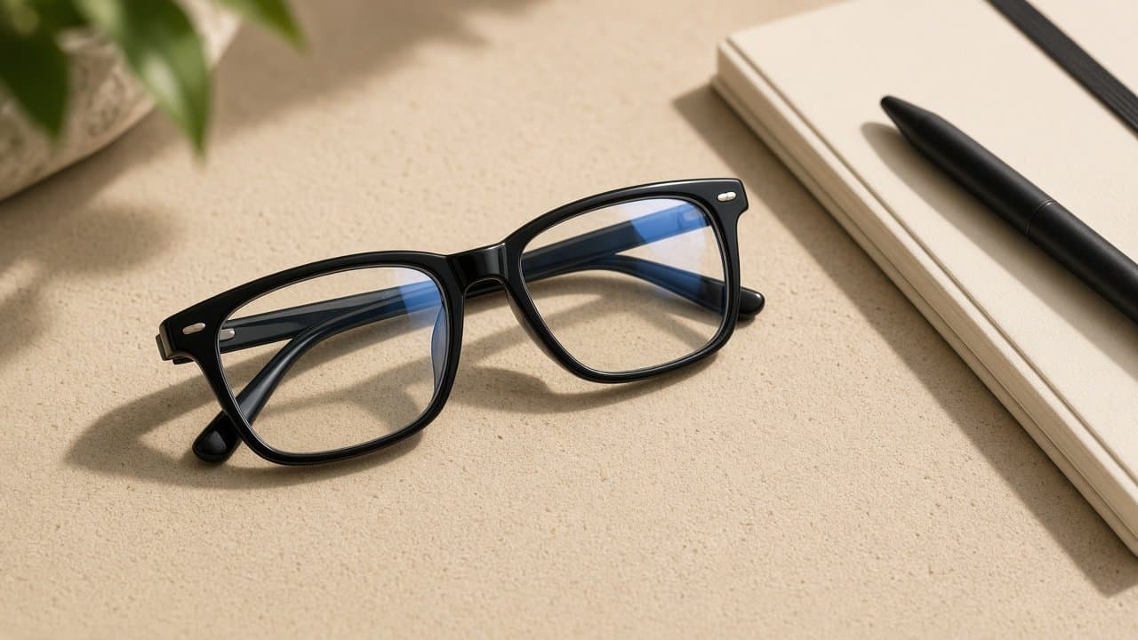 Gafas Barner Le Marais filtro azul sobre escritorio con luz natural